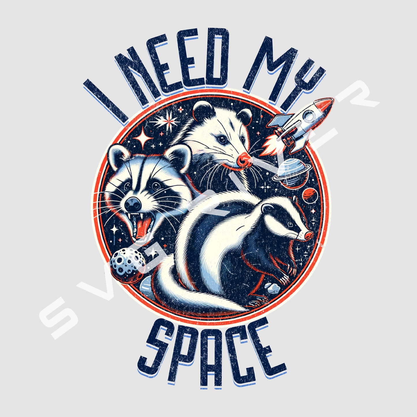 I NEED MY SPACE ANIMAL PNG