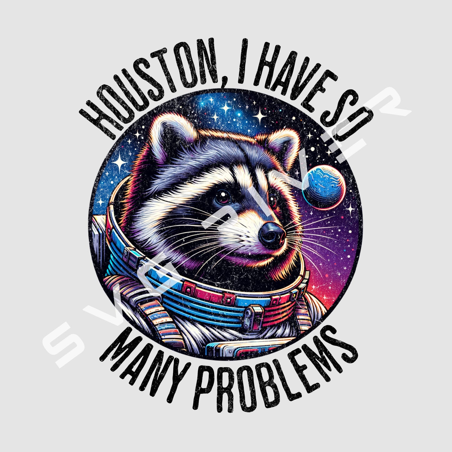 HOUSTON I HAVE SO MANY PROBLEMS RACCOON PNG