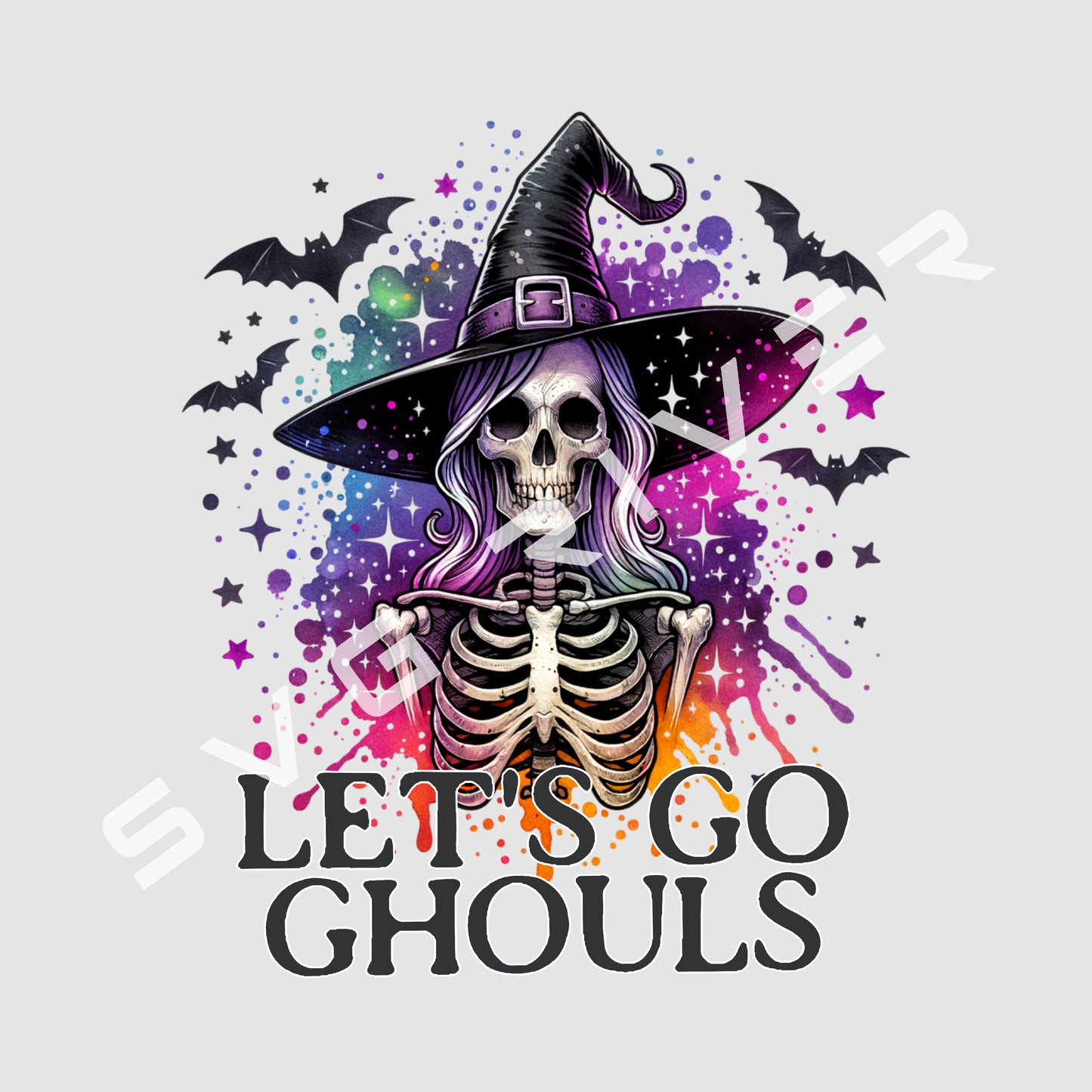 LET'S GO GHOULS WITCH PNG