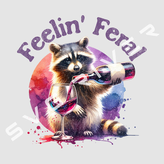 FEELIN' FERAL RACCOON PNG