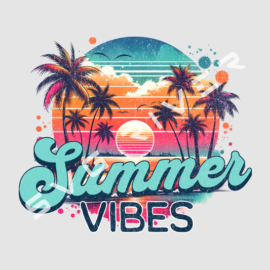 SUMMER VIBES RETRO PNG
