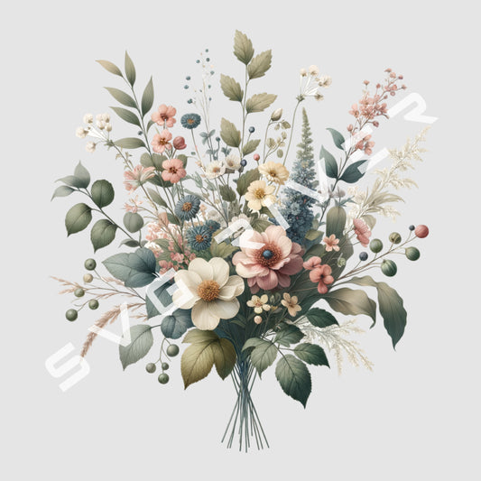 WATERCOLOR FLOWER BOUQUET PNG