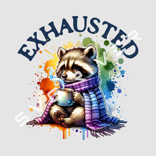 EXHAUSTED RACCOON PNG